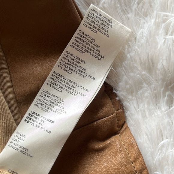 Free People Fenix Vegan Leather Brown Moto Jacket Size Small - Picture 14 of 16